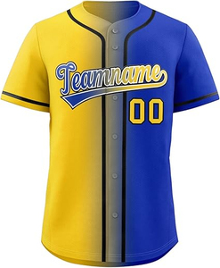 Ventes en gros de maillots de baseball de haute qualité, maillots brodés sublimés, maillots de softball jaunes et verts - Product Image 4