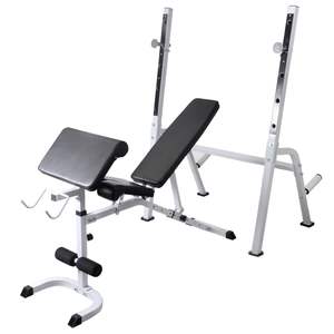 Workout <b>Bench</b> with 264.6 lb <b>Weight</b> Capacity Barbell and Dumbbell Set 264.6 lb - Product Image 2