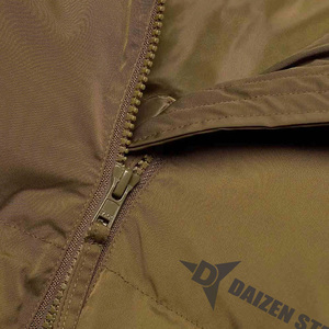 Daizen Star Men's Eco-friendly Fleece Hooded Puffer Jacket Windproof Casual Winter Wear Solid Color Zipper Closure 100% - Product Image 2