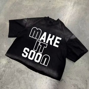 Camiseta de Manga Corta para Hombre, Estilo Vintage, 100% Algodón Tejido, 180 Gramos, Estampado, Corte Regular, Cuello Redondo, Estilo Urbano, Secado Rápido - Product Image 1