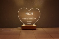 Marco de Fotos de Madera Delarchi con Notas Grabadas, Deseos Personales, Grabado en Relieve, Impresión a 2 Colores, Regalo Significativo para Mamá