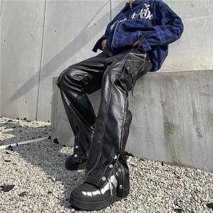 Pantalones de Cuero para Hombre, Modelo Recto, Tela de Lona, Cintura Media, Estilo Casual, Alta Calidad, Superventas - Product Image 4