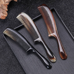 Peigne en corne de buffle d'Inde, large, classique, best-seller, en corne pleine couleur, pour extensions capillaires, de qualité supérieure - Product Image 4