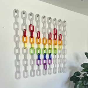 Chaîne de sac à main personnalisée en résine acrylique transparente écologique, maillons arc-en-ciel faits à la main en Lucite pour la décoration intérieure - Product Image 1