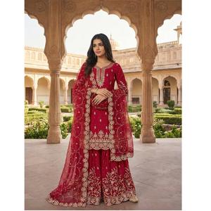 ชุดเสื้อผ้าพื้นเมืองสำหรับงานเฉลิมฉลอง พร้อมผ้าคลุมไหล่ ดีไซน์ทันสมัย โดดเด่นด้วยการตกแต่งแบบพลิ้วไหว เหมาะสำหรับงานสังสรรค์ในครอบครัว ราคาขายส่ง - Product Image 1