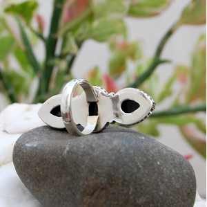 Bague ovale naturelle en onyx noir, argent sterling 925, faite à la main, pierre précieuse, pour femme - Product Image 6
