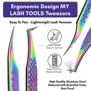 Professional Fiber Tip Eyelash Extension Tweezers <b>Precision</b> Stainless Steel Lash <b>Tool</b> for Salon Use - Product Image 5
