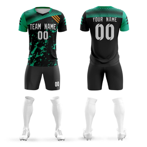 Ensemble de maillot de football pour hommes, dégradé vert néon, avec matière respirante - Product Image 2