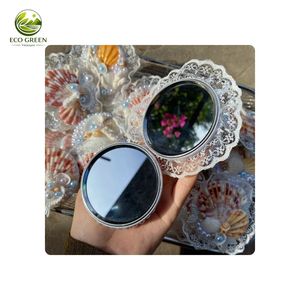 Espejo de Mano Hecho a Mano con Conchas Marinas Naturales, Espejo Decorativo de Conchas de Perla para Decoración de Hogar Costero, Regalo de Boda, Espejo de Bronce Personalizado - Product Image 4