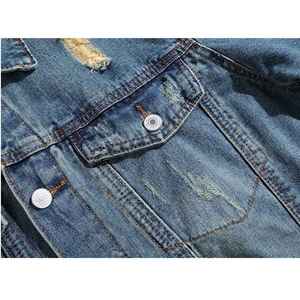 Chaqueta de Mezclilla para Hombre de Alta Calidad, Transpirable, con Rasgaduras, Corte Regular, Estilo Casual, Ligera, con Logotipo Personalizado - Product Image 5