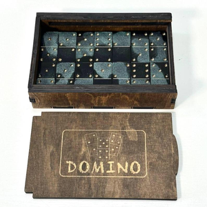 Dominos entièrement faits à la main avec étui, couleur ciel nocturne, dominos en résine, cadeau personnalisé, jeu de dominos, cadeaux, jeu de société pour la famille, soirée en famille - Product Image 1