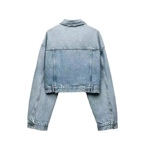 Light Wash Women's Denim <b>Jacket</b> Cropped Casual Vintage Style Button Front Trendy Ladies <b>Short</b> Denim <b>Jacket</b> Relaxed Fit Fashion - Product Image 3