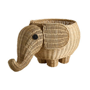 Hot Selling Elephant Shaped Animal Rattan Toy Storage <b>Basket</b> Bin <b>Wicker</b> Hamper Children Room Furniture Wholesale - Product Image 3