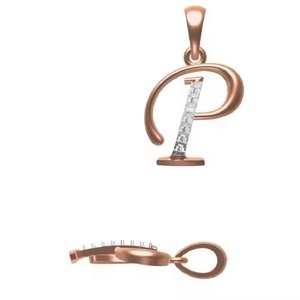 Luxury Moissanite Letter 925 Silver plated P Pendant Channel Setting Round Brilliant Cut Minimalist Style Women's Everyday Wear - Product Image 5