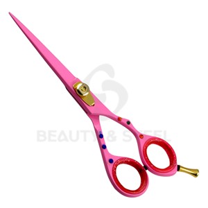 Vibrant Pink and Orange Pattern Hair Scissor Ergonomic Offset Handle Professional Salon Cutting Shears with Silver Screw - Product Image 4