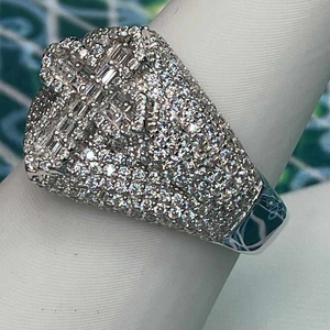 Bague Croix de Luxe en Moissanite pour Homme, en Argent, Sertie de Diamants, Style Gothique, Bijou Religieux Tendance - Product Image 2