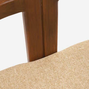 One Seater Chair Teak Wood Dining Chair with Upholstered <b>Seat</b> and Modern Design For Home Furniture - Product Image 6