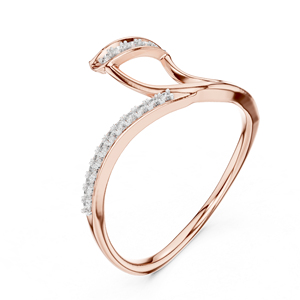 Anillo de Oro Rosa de 14K con Diamante Cultivado en Laboratorio para Mujer |   Anillo para Uso Diario |   Diamante Cultivado Nuevo - Product Image 2