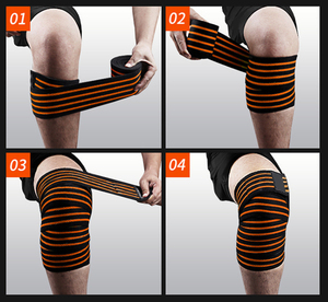 Heavy-Duty Soft Strong Non-Slip <b>Knee</b> Wraps Squat <b>Straps</b> Breathable Natural Rubber Weightlifting Wraps Bandages for Strength - Product Image 6