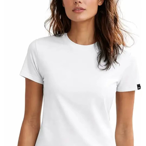 Meilleure vente d'été : T-shirt femme à manches courtes, coupe ajustée, crop top pour adolescentes et femmes, haute qualité, basique mais au look élégant - Product Image 1