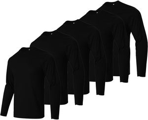 Camiseta de Manga Larga para Hombre, Cuello Redondo, Corte Ajustado, Secado Rápido, Color Sólido, Tejido de Punto, Ropa Casual, 100% Poliéster, Venta al Por Mayor, Entrega Rápida, ODM - Product Image 5