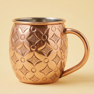 Mug à Moscow Mule en cuivre pur martelé finition antique avec poignée en laiton, fabriqué à la main, en cuivre massif, pour bar - Product Image 6