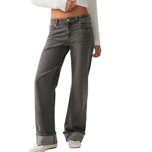 กางเกงยีนส์เดนิมทรงตรงเอวสูงสำหรับผู้หญิง สไตล์วินเทจ ล้างสีแบบพิเศษ ทรงปกติ ระบายอากาศได้ดี สวมใส่สบายๆ สไตล์สตรีทแวร์ รับผลิตแบบ OEM ODM - Product Image 2