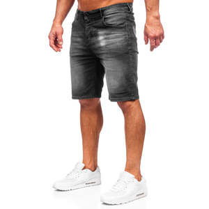 Nouveau Short Bermuda en Jean Décontracté pour Homme en Coton Uni, Style Printemps-Été, avec Logo Personnalisé, Effet Délavé - Product Image 1