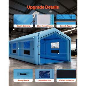 Cabine de peinture gonflable avec souffleurs 950W+1100W pour voiture, camion, meubles, 39,37 x 16,40 x 13,12 pieds, cabine de pulvérisation automobile, toit triangulaire, air - Product Image 6