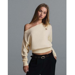 Suéter de punto con lentejuelas y lazo, de manga larga para mujer - Sudadera cálida oversize con hombros caídos - Product Image 3