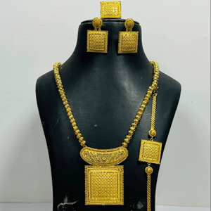 One Gram 24K Gold Plated Brass Pendant Necklace with Imitation Pearl Trendy Women's Jewelry - Product Image 1