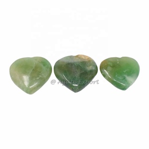 Wholesale Bulk Quantity Hand Carved Fluorite Heart <b>Crystal</b> Green Fluorite Puffy Hearts <b>Crystal</b> Heart - Product Image 1