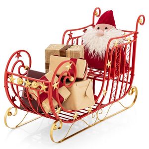 Decorazione Natalizia in Metallo a Forma di Slitta di Babbo Natale con Ampio Spazio per Regali e Decorazioni Domestiche - Product Image 3