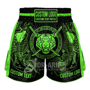 Pantalones Cortos de MMA de Alta Calidad, Duraderos, con Logotipo Personalizado en la Parte Delantera, Cómodos, Elásticos, Transpirables, de Secado Rápido, 100% Poliéster, Unisex, para Artes Marciales - Product Image 1