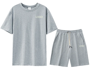 Ensemble T-shirt et short pour homme, design personnalisé, thermique, été, 2 pièces, 100% coton, vêtements décontractés, motif floral, Pakistan - Product Image 1