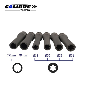 Jeu de douilles à chocs profondes TAIWAN CALIBRE 6 pièces 3/4" Dr 12 points et Torx E femelle - Product Image 5