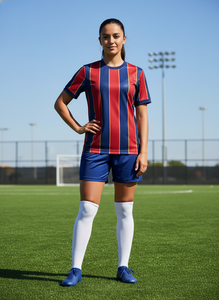 Maillot de football personnalisé en maille respirante à séchage rapide, col en V, ensemble complet, sublimation, polyester, uniforme de football pour hommes, short court - Product Image 5