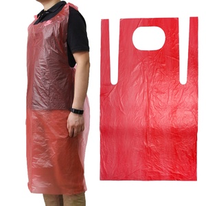 High Density Poly Flat Pack 28*46inch Sleeveless Disposable Daily Vietnam CPE/TPE Natural Color <b>Apron</b> without pockets - Product Image 1