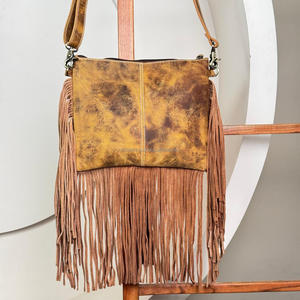 Wholesale Cowhide Leather Shoulder Bag Western Collection Fringe Crossbody Bags Genuine Leather Cowgirl Style Women Sling Bag - Product Image 5