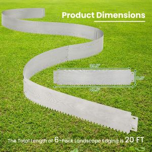 Set di 6 Bordatori per Prato in Metallo Zincato da 20 Piedi per una Cura Perfetta del Prato - Product Image 3