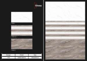 Carreaux de porcelaine à finition brillante de qualité supérieure 30x60 cm, conçus pour une extension visuelle sans joint et une structure durable - Product Image 3