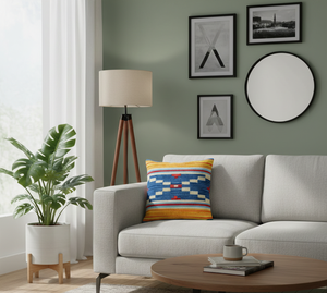 Coussin carré en coton fantaisie tissé à la main, motif floral, fermeture éclair, surpiqûres personnalisables, design moderne, lavable, anti-plis, pour la maison et l'hôtel - Product Image 1