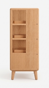 Librería Moderna de Madera de Mediados de Siglo, con 4 Niveles, Independiente, Mueble para Sala de Estar, Unidad de Almacenamiento para Oficina en Casa, Panel Trasero con Exhibidor - Product Image 2