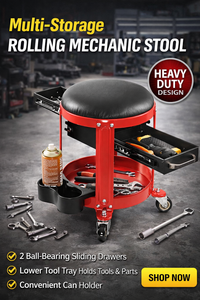 360 Swivels Rolling Creeper Seat with Drawers Garage <b>Stool</b> with Wheels Tool Storage <b>Workshop</b> Mechanic Seat GAPGAR028 - Product Image 5