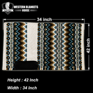 Western Blankets House Western Saddle Pad Cotton Fleece Lined 42x34 Inch Riding <b>Equestrian</b> Patterned Design - Product Image 5
