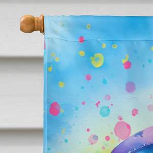 Grand Teckel Hippie Dawg Maison Drapeau Multicolore Polyester Cour Bannière Oeuvre Porche Manches Pôle Décoratif Tenture Murale - Product Image 3