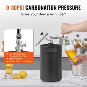 Mini Fusto da 170 Oz (5L) in Acciaio Inossidabile 304 per Birra, con Sistema di Spillatura e Display Pressione CO - Product Image 4