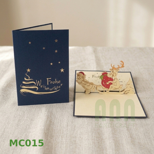 ANN Handicraft Vietnam UV Printed 3D Santa Pop Greeting Cards Envelope <b>Matte</b> <b>Varnishing</b> Funny Paper Souvenirs Christmas Day - Product Image 2