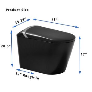 WC intelligent Starry Night avec bidet intégré, affichage LED, design moderne, ouverture/fermeture automatique du siège, capteur au pied, technologie de salle de bain intégrée - Product Image 6
