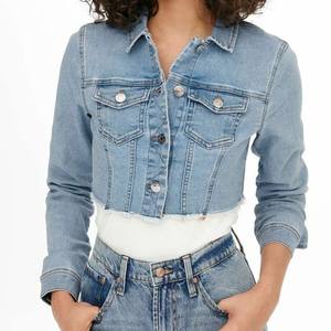 Wholesale <b>Womens</b> Fashion <b>Short</b> Denim <b>Jacket</b> Button Front Slim Fit Jean Coat Casual Outerwear for Wholesale Retail Private Label - Product Image 1